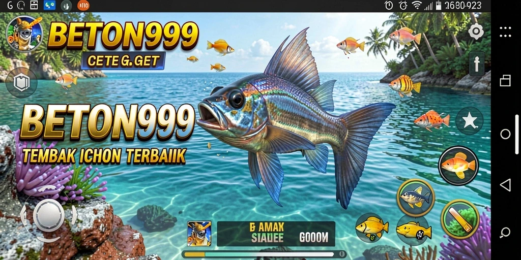 Tampilan gameplay BETON999 yang mengasyikkan dengan aksi tembak ikan.