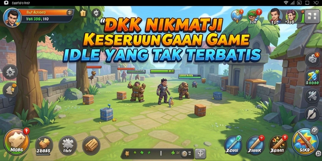 Screenshot utama DKK menampilkan gameplay Idle yang menarik dan interaktif.