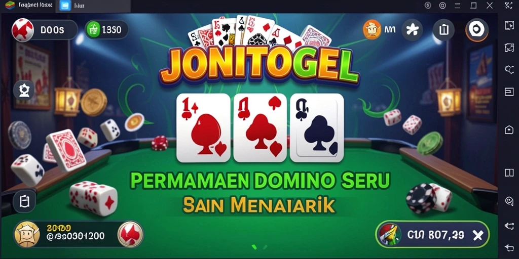 Tampilan gameplay Domino JONITOGEL yang menarik dan seru.
