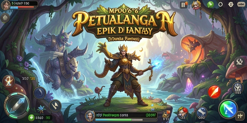 Tampilan gameplay MPO76 yang menampilkan petualangan epik.