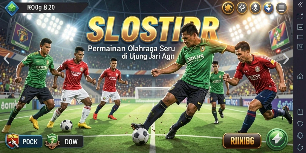 Tangkapan layar utama SLOTSIDR menampilkan pertandingan olahraga yang mendebarkan.