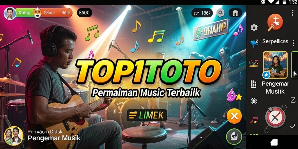 Tampilan menarik gameplay TOP1TOTO dengan lagu-lagu seru.