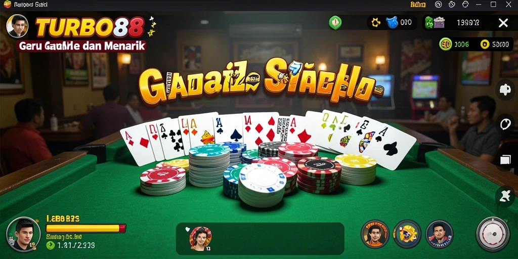Tangkapan layar utama TURBO88 menampilkan gameplay Gaple yang seru.