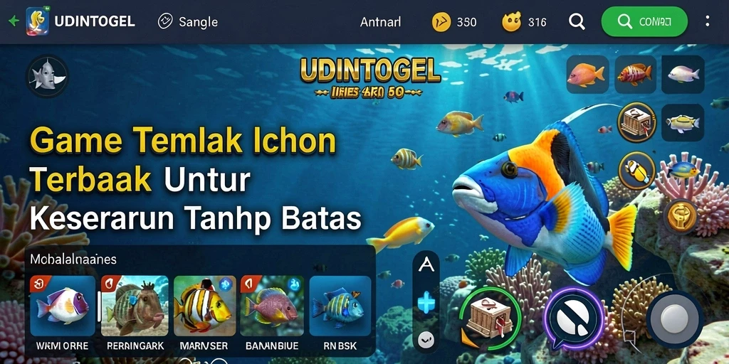 Tampilan gameplay seru game Tembak Ikan UDINTOGEL.