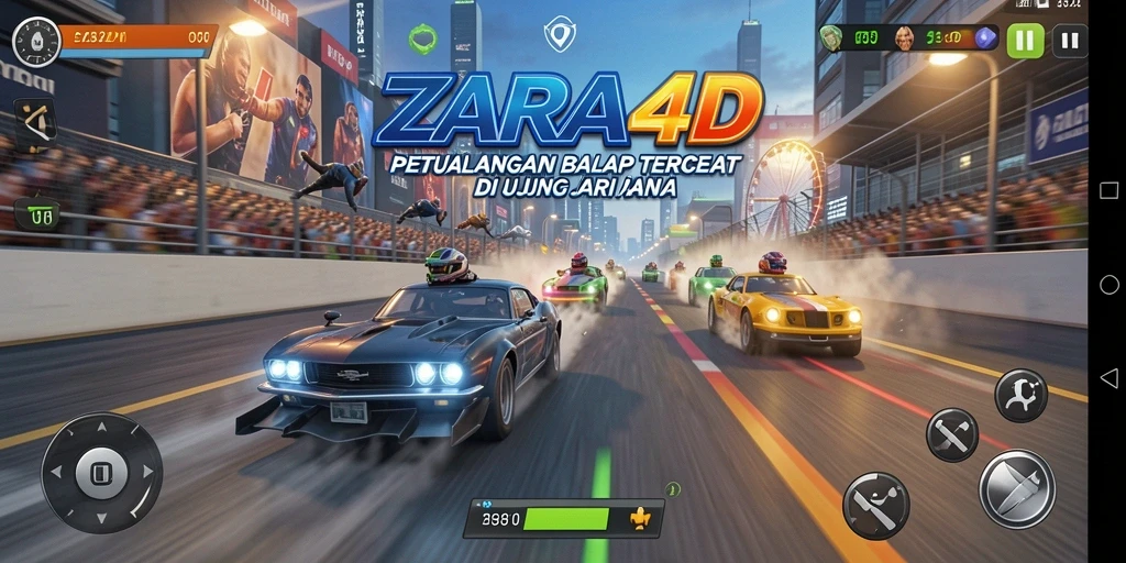Gameplay ZARA4D yang mendebarkan saat balapan.